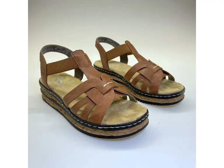 Hnedé letné sandále Rieker 62918-22