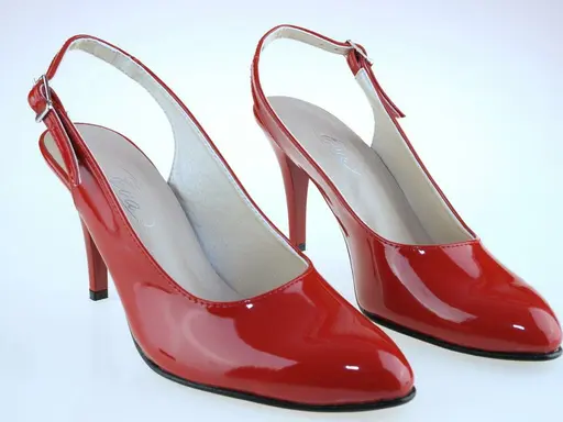 Dámske pohodlné lakované červené sandálky EVA