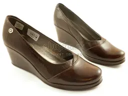 Dámske kožené pohodlné hnedé lodičky s hadím vzorom EVA