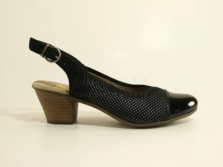 Čierne bodkované elegantné sandále Rieker