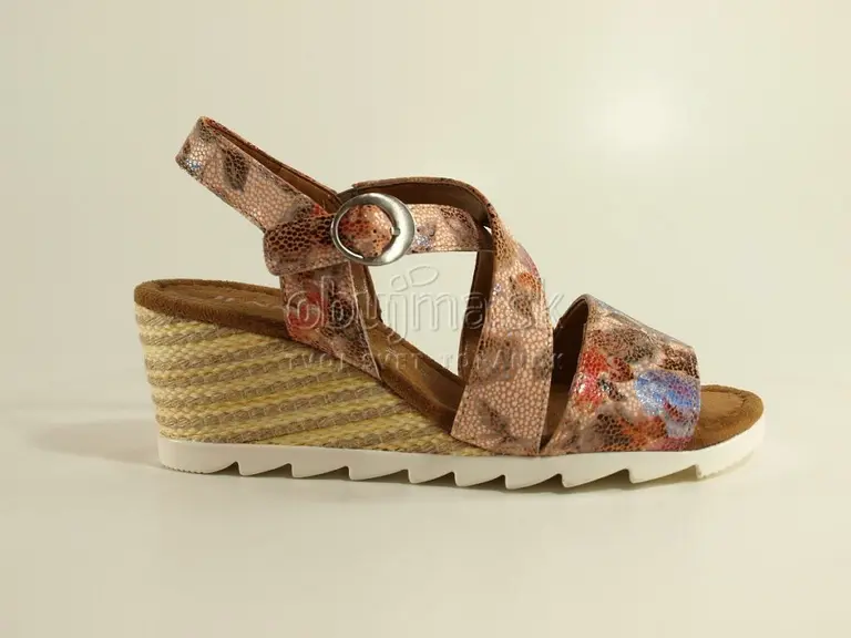 Ružovo kvetinkové širšie letné sandále Jenny by ARA
