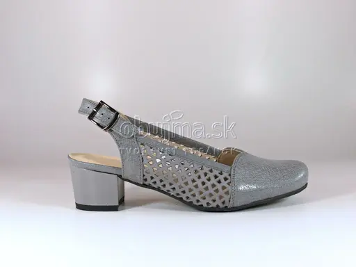 Sivé letné širšie kožené sandále EVA