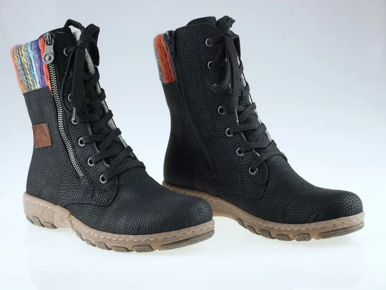 Čierne teplé členkové topánky Rieker Z0123-00