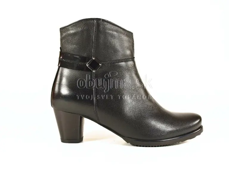 Čierne elegantné členkové topánky Aspena