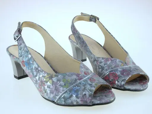 Sivo kvetinkové módne sandále EVA