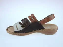 Hnedo kombinované letné sandále Rieker