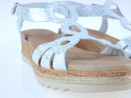 Strieborno biele feši sandálky Aspena