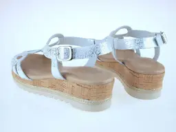 Strieborno biele feši sandálky Aspena