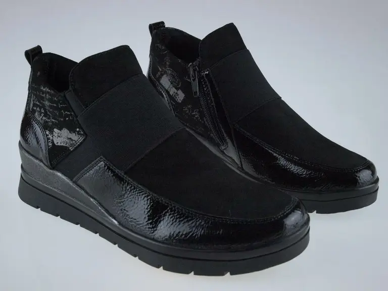 Krásne čierne členkové topánky Remonte R0771-02
