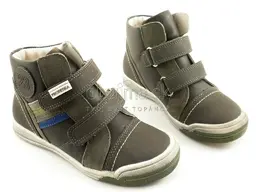 Chlapčenské celokožené pohodlné sivé topánky Protetika