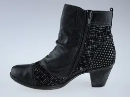 Čierno vzorované fešné členkové topánky Remonte D8792-02