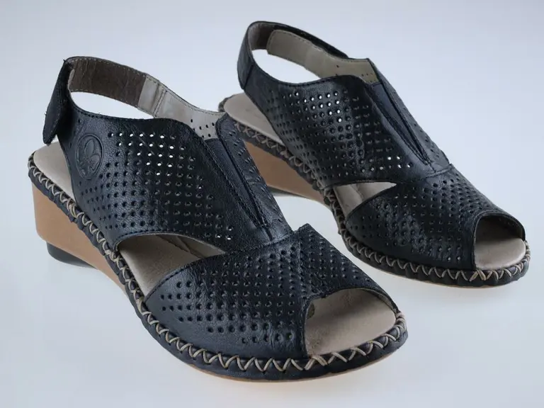 Tmavo modré letné sandále Rieker 66195-14