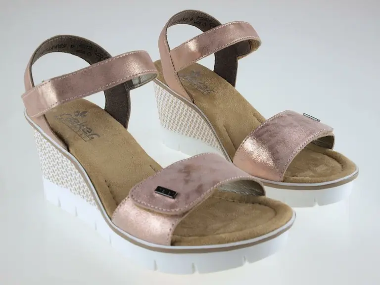 Ružové letné sandále Rieker 68554-31
