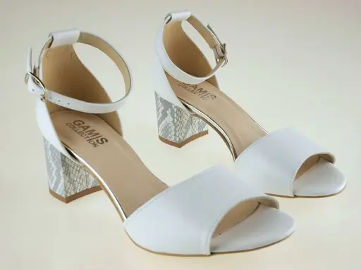 Biele kožené sandále Gamis G3968-10
