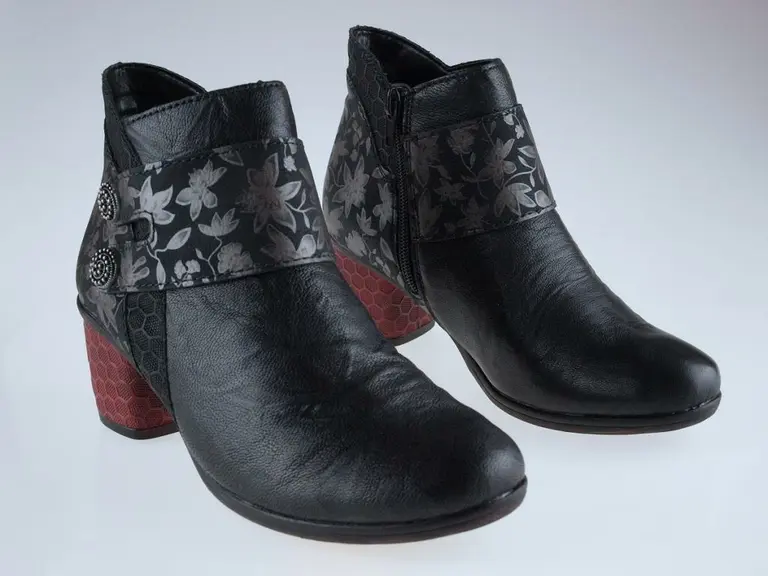 Čierne očarujúce členkové topánky Remonte D5472-01