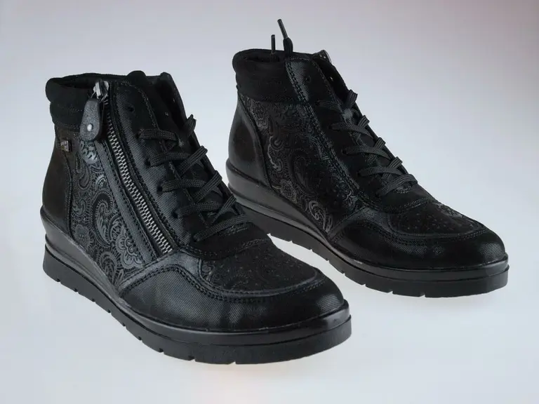 Čierne krásne členkové topánky Remonte R0770-03