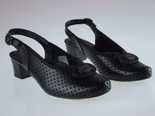 Čierne kožené sandále Aspena ASPKX-2363/K4052-60