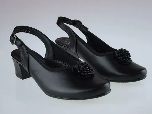 Čierne kožené sandále Aspena ASPKX-2262/K4052-60