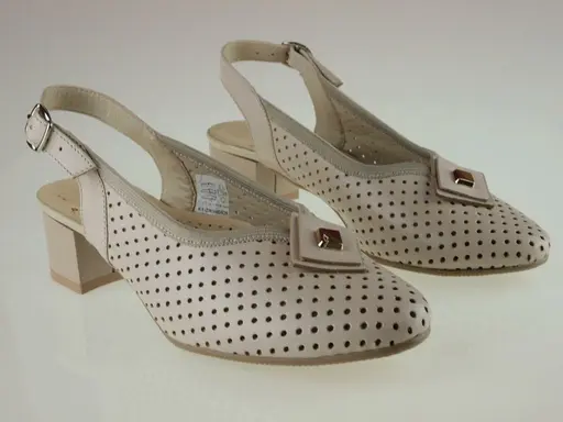 Béžové kožené sandále Aspena ASPKX2369/D3525-15