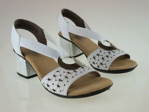 Biele pohodlné sandále Rieker 64677-80