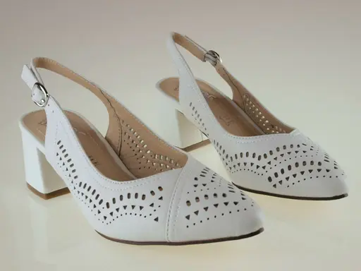 Biele kožené sandále Rieker 49175-80