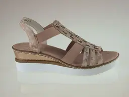 Ružové komfortné sandále Rieker V3822-31