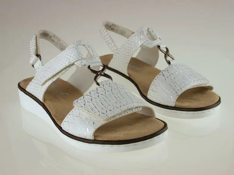Biele komfortné sandále Rieker 63687-80
