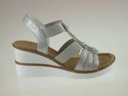 Biele komfortné sandále Rieker V3572-80