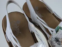 Bielo farebné komfortné sandále Rieker 628D1-90