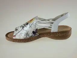 Bielo farebné komfortné sandále Rieker 628D1-90