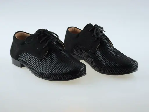 Čierne chlapčenské spoločenské topánky EVA KMK299A/N-60