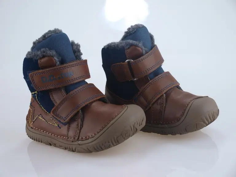 Hnedé barefoot zateplené topánočky D.D.Step DVB021-W073-688 