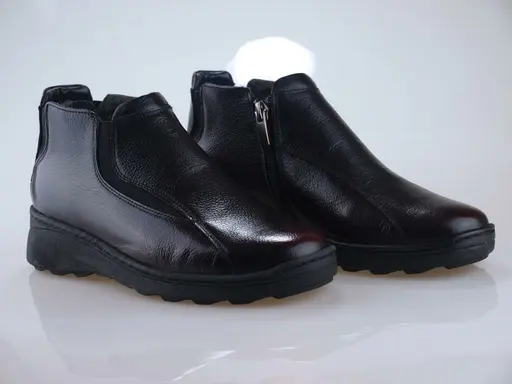 Čierno bordové teplé topánky EVA K3194-36
