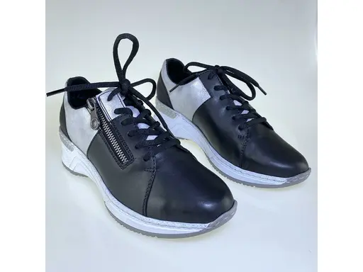 Čierne štýlové sneaker poltopánky Rieker N4329-00