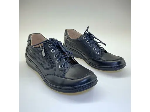 Čierne kožené topánky Helios H357-60