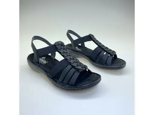 Čierne pohodlné sandále Rieker 60809-00