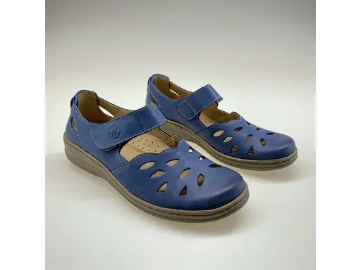 Modré kožené sandále Helios H4043-90