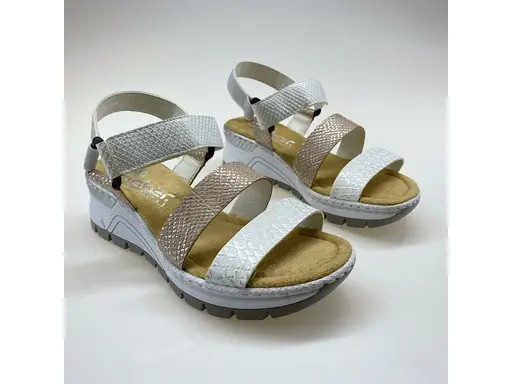 Biele pohodlné sandále Rieker 66401-90