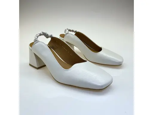 Biele kožené sandále Acord AC6179