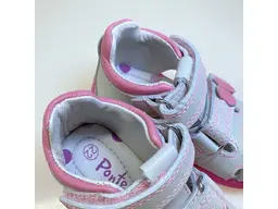 Sivo ružové kožené sandálky Ponte PS122-DA05-1-71