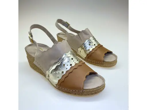Hnedé kožené sandále Pollonus P5-1394-002