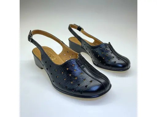 Čierne kožené sandále EVA WI131-60