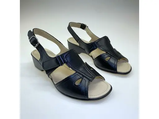 Čierne kožené sandále EVA WI119-60