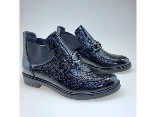 Čierne kožené členkové topánky EVA K3311-60