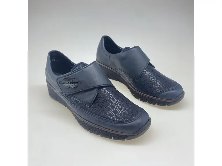 Modré pohodlné mokasíny Rieker 537C0-14