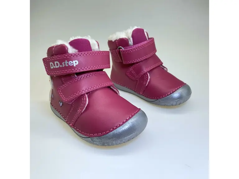 Ružové barefoot zateplené topánky D.D.Step DVG022-w070-328A