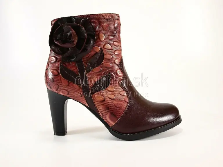 Štýlové celokožené pohodlné kotníkové topánky ruža Laura Vita