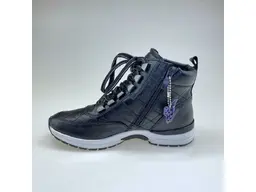 Čierne kožené členkové topánky Caprice 9-25256-29