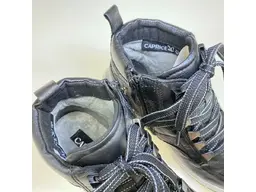 Čierne kožené členkové topánky Caprice 9-25256-29