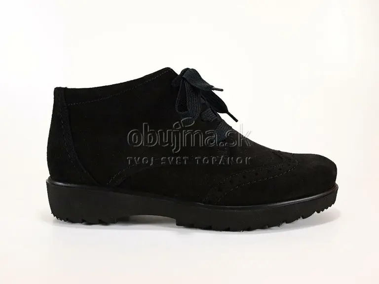 Čierne semišové pohodlné teplé dámske topánky Ara